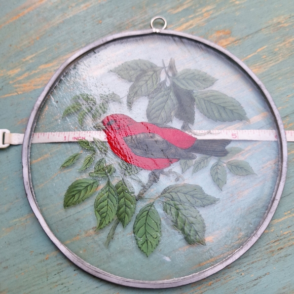 Red Bird Suncatcher Stocking Stuffers Bird Lover Gifts Glass Metal Wall Decor - Picture 11 of 16